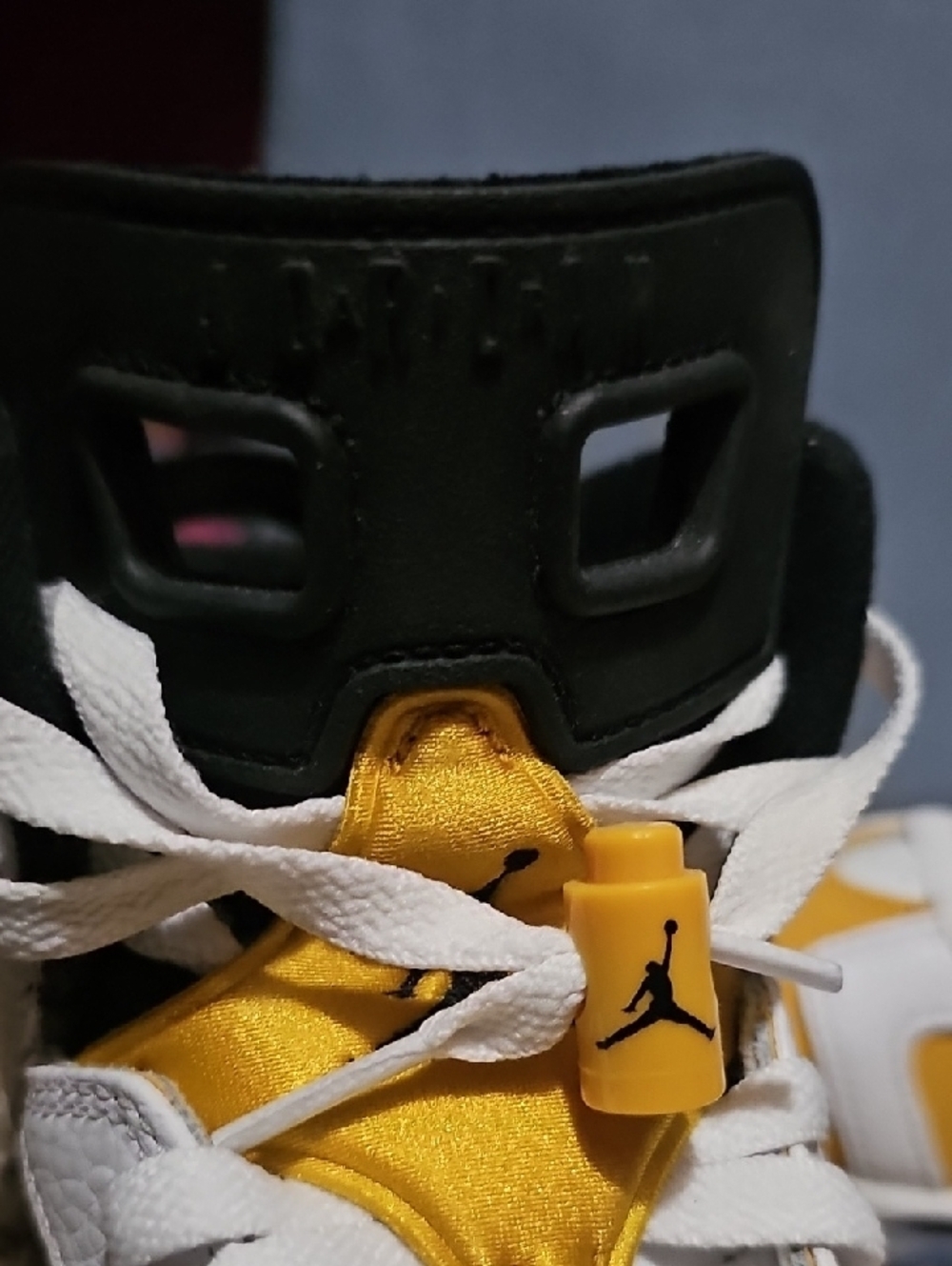 Jordan 6 Retro White, Black & Gold/Yellow High-Top Sneakers - Picture 12 of 14